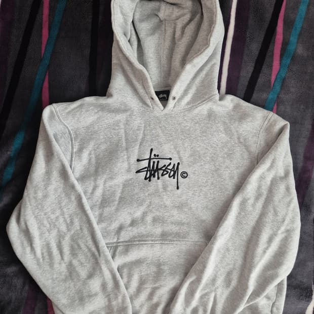 (L)스투시 스탁로고 아플리케 후드