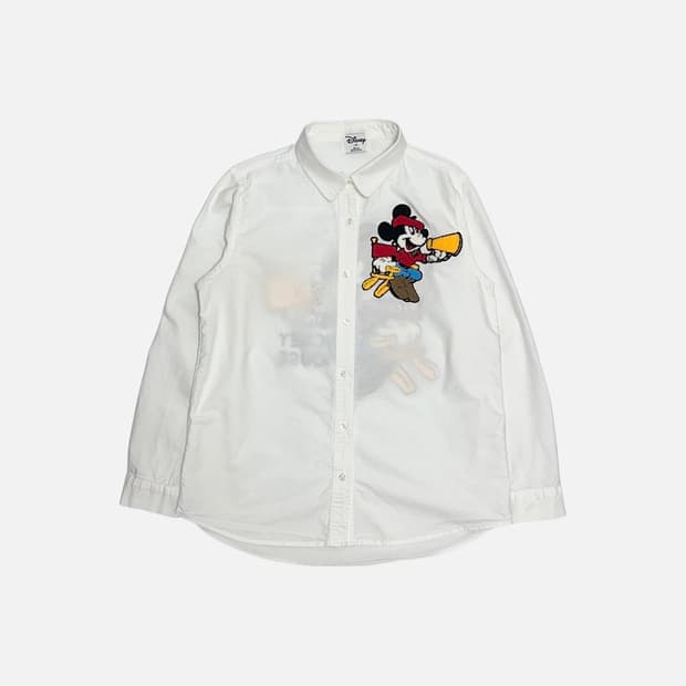 디즈니 미키마우스 화이트 코튼 셔츠