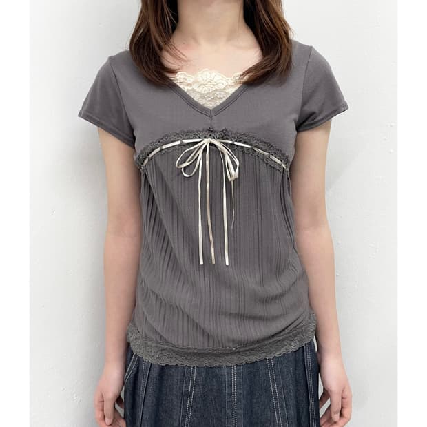 페어리 레이스 리본 탑