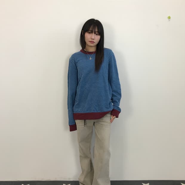 Obey Striped Crewneck Sweatshirt