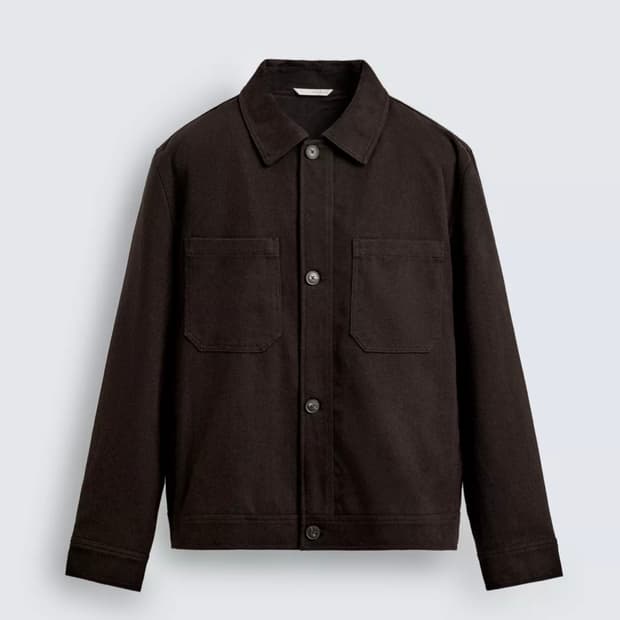 새상품) M 자라 누빔 오버셔츠 다크 브라운