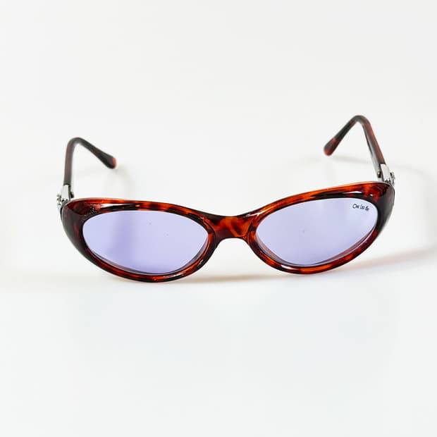 90s One Last Kiss 레오파드 오벌 틴트 빈티지 선글라스