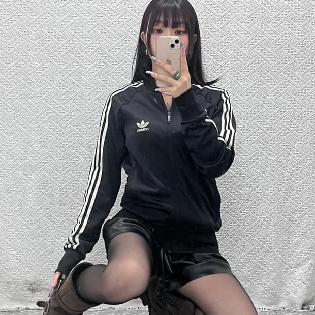 아디다스 흑탭 오리지널 슈퍼스타 삼선 져지 집업 95 C12826
