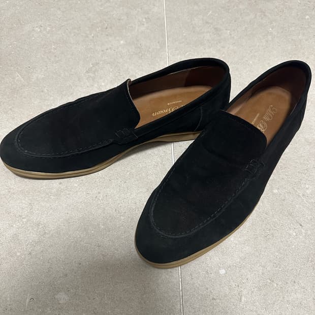 Mili Brown 수제화 남성 스웨이드 로퍼 블랙 265~270