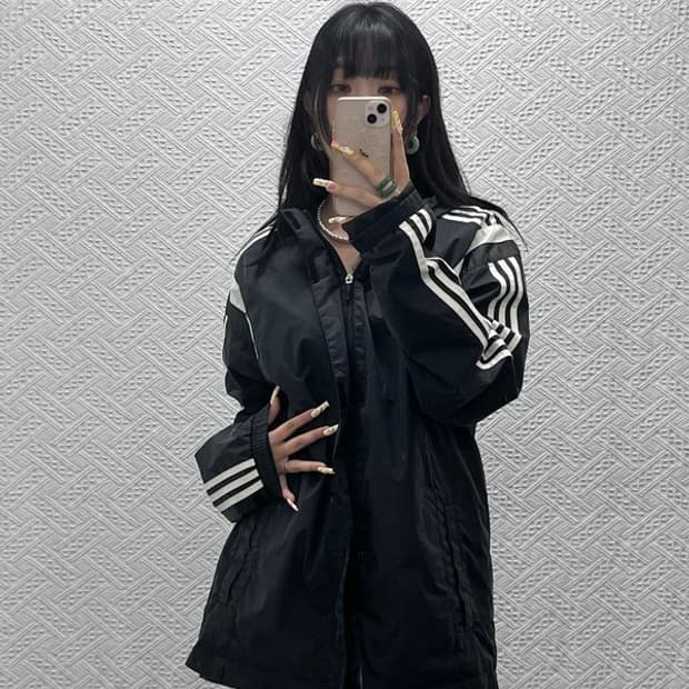 아디다스 올드스쿨 레트로 스트릿 배색 바람막이 자켓 105 C13949