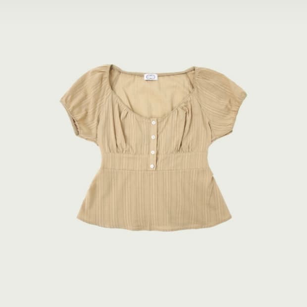 콜로신스 Uki Lace Blouse Beige Stripe