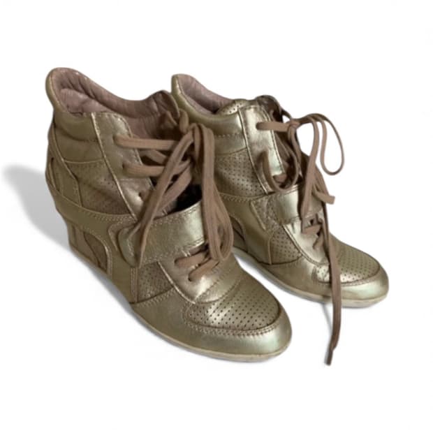 Ash 골드 하이탑 스니커즈 39