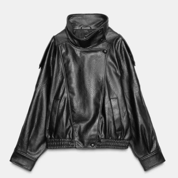 자라 페이크 레더 점퍼 L사이즈
