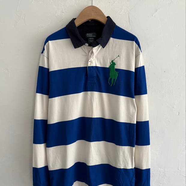 Polo 폴로 랄프로렌 빅포니 보이즈라인 단가라 럭비셔츠 