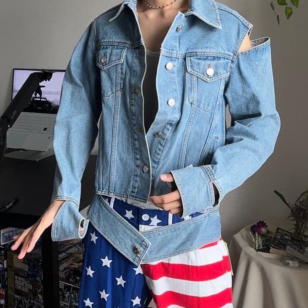 문탠(MOONTAN) 해체주의 데님 자켓