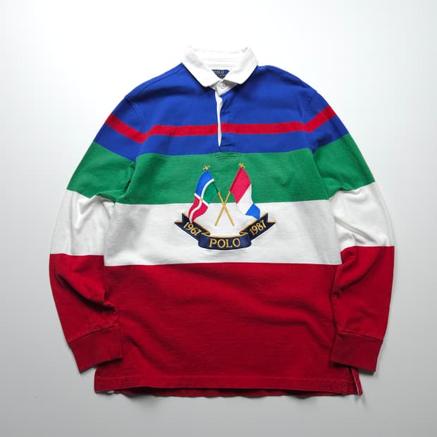 폴로 랄프로렌 신형 CP-93 클래식 크루즈 로얄 멀티 럭비 티셔츠 (M