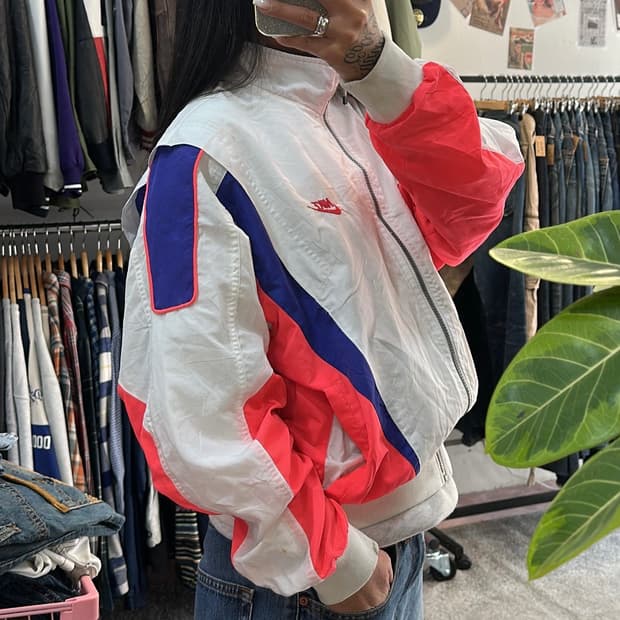 나이키 90s  올드스쿨 배색 바람막이 자켓L