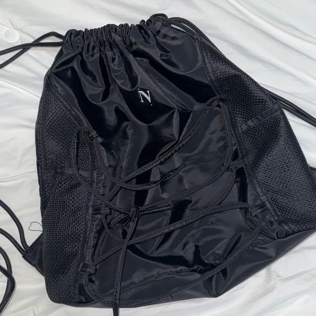 나일론 메쉬 짐색 백팩 Black