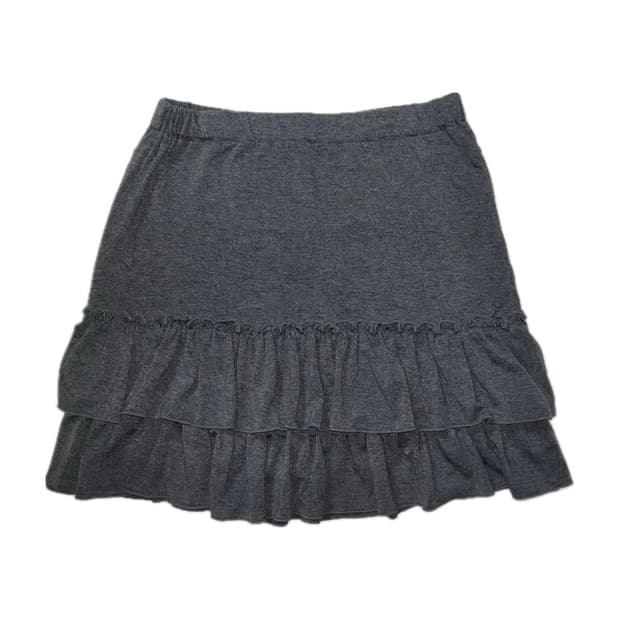 cotton ruffle skirt 그레이 코튼 러플 스커트