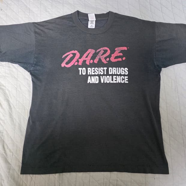 [XL] 90s 빈티지 DARE 티셔츠 블랙 1 ver. 하드페이드