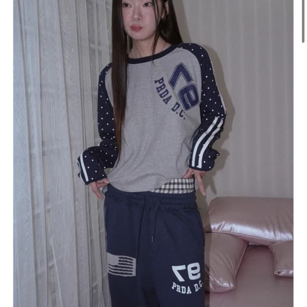 PRENDA 긴팔 티셔츠 땡땡이 프렌다 도트