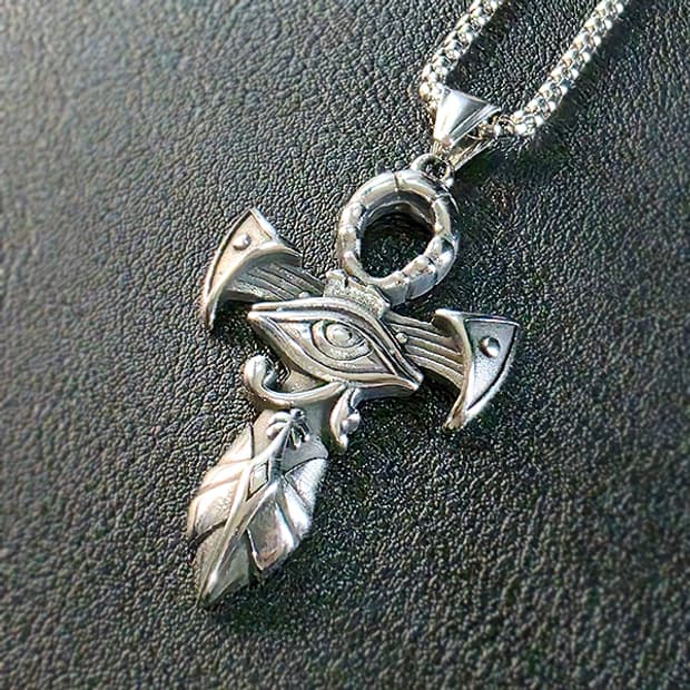 Vestige 티타늄 펜던트 빈티지 엔틱 일루미나티 앙크 눈 남자 목걸이