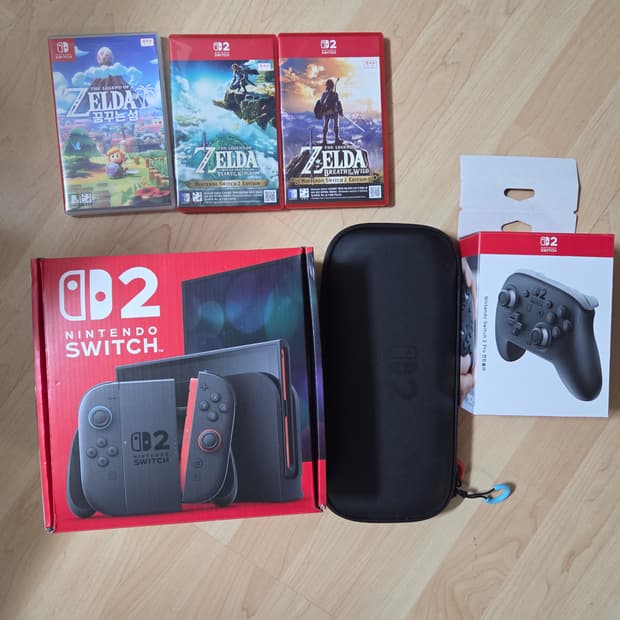 닌텐도 스위치 2 중고품세트로 팔아요 + 프로콘+ 젤다 칩 팔아요