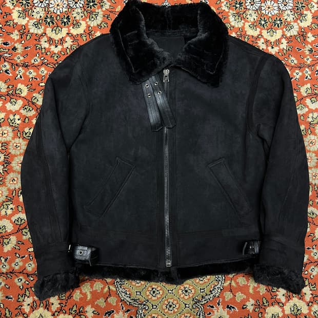 블랙 스웨이드 B3 무스탕 오버핏 L 사이즈