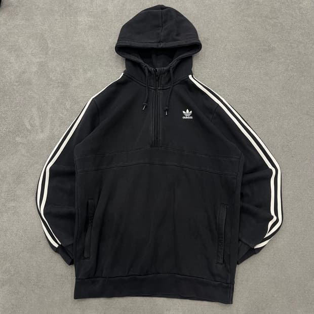 XL 아디다스 삼선 후드 하프집업