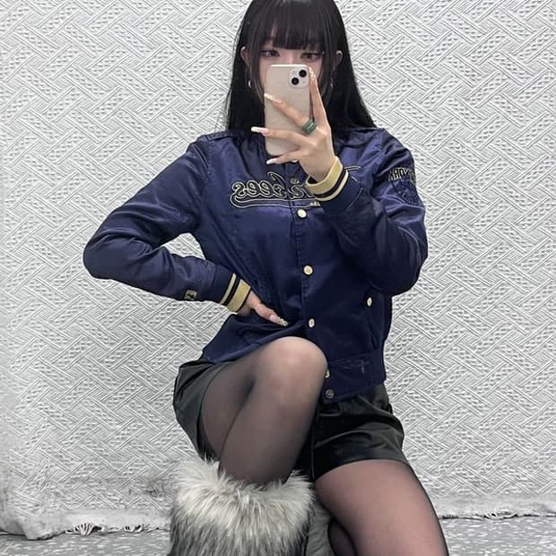 MLB 올드스쿨 레트로 Y2K 00s 새틴 바시티 자켓 90 C10068