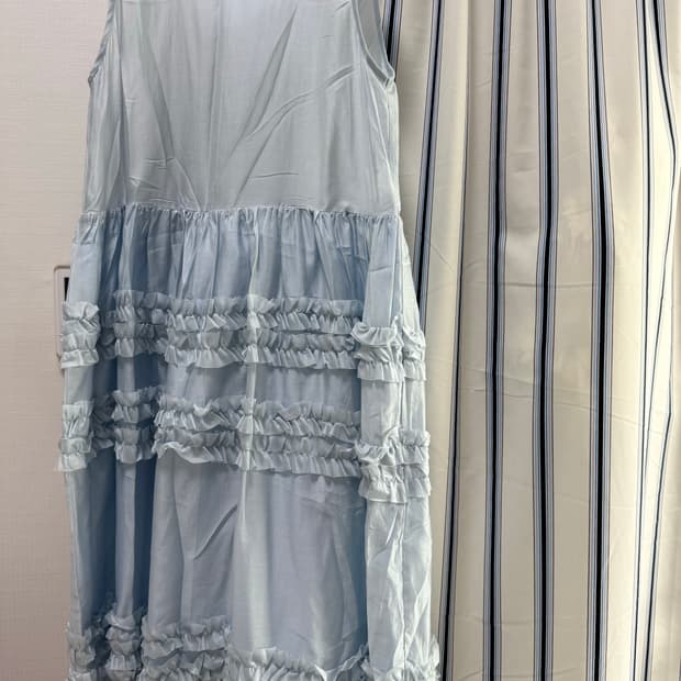 셀리테일즈 프릴 롱 드레스 - 스카이블루