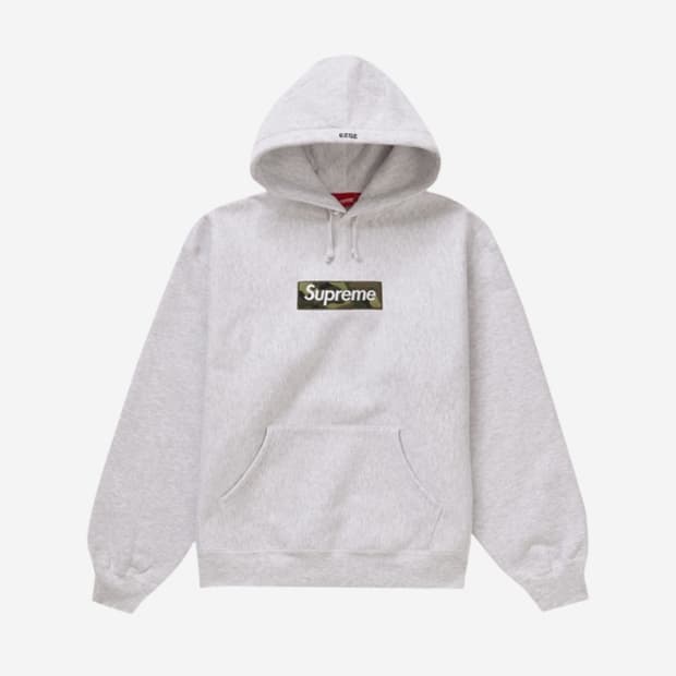 슈프림 박스로고 후드 스웨트셔츠 애쉬 그레이 - 23FW