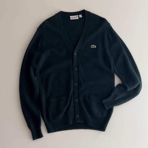 라코스테 그린 울 가디건 