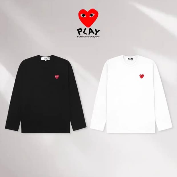 🔥[새상품/정품]🔥 꼼데가르송 롱슬리브 레드와펜 남녀공용 2color