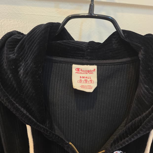 챔피온 블랙 코듀로이 후드 집업 S