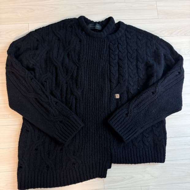 트리밍버드 Mixed Cable Knit Pullover [Black]