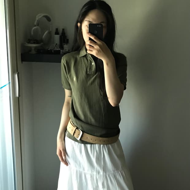 폴로 랄프로렌 포니 로고 카키 카라티