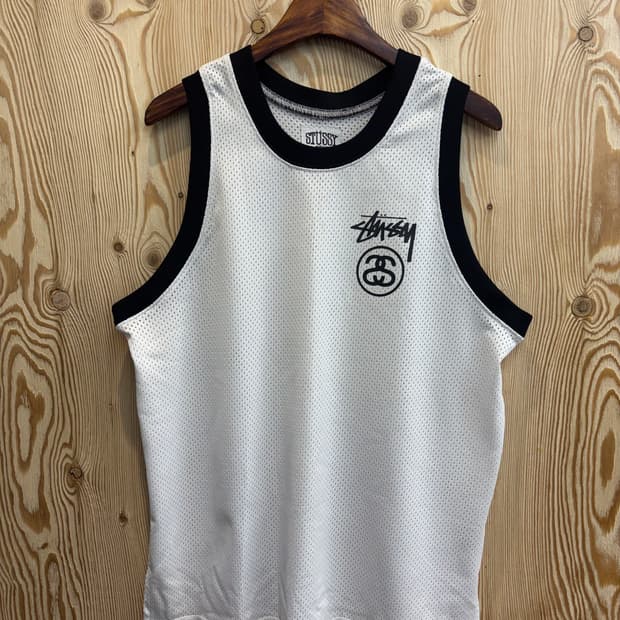 스투시 ss링크 스탁 로고 메쉬 슬리브리스