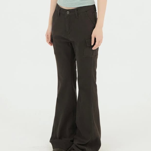 BUTTON LOW BOOTS-CUT PT BROWN