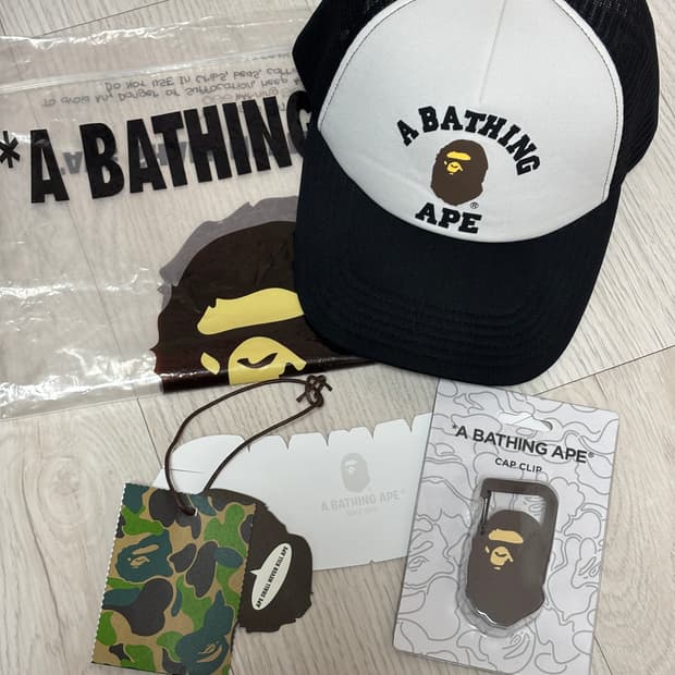 베이프 컬리지 메쉬캡 블랙