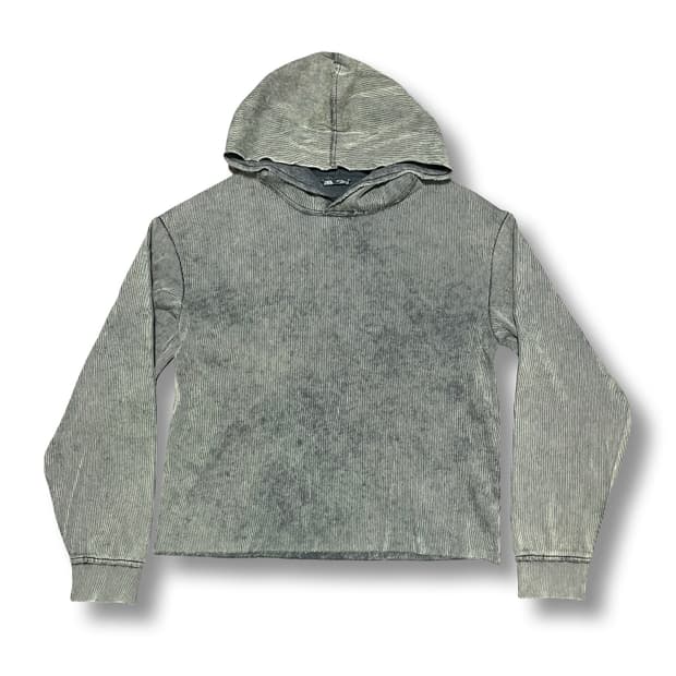 [L] 자라 골지 빈티지 숏 후드티