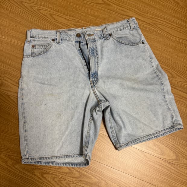 2000s 빈티지 리바이스 550 데님 쇼츠 연청