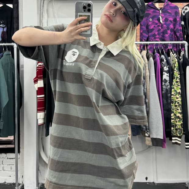 베이프 스트라이프 PK 티셔츠