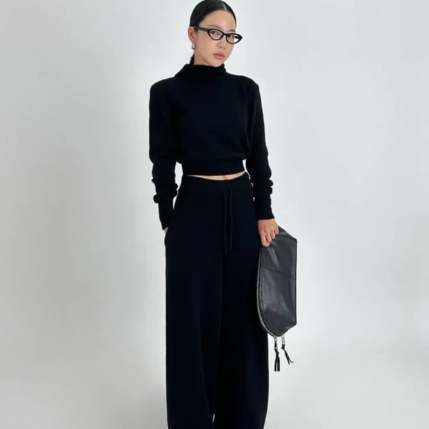 드노리타 하이엔드 메리노 니트m, 팬츠(long) 블랙 셋업