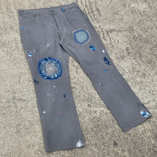 S.O/자수, 패치워크, 핸드페인팅 커스텀 팬츠