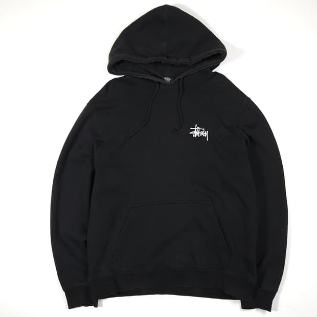 스투시 빅로고 후드티 블랙
