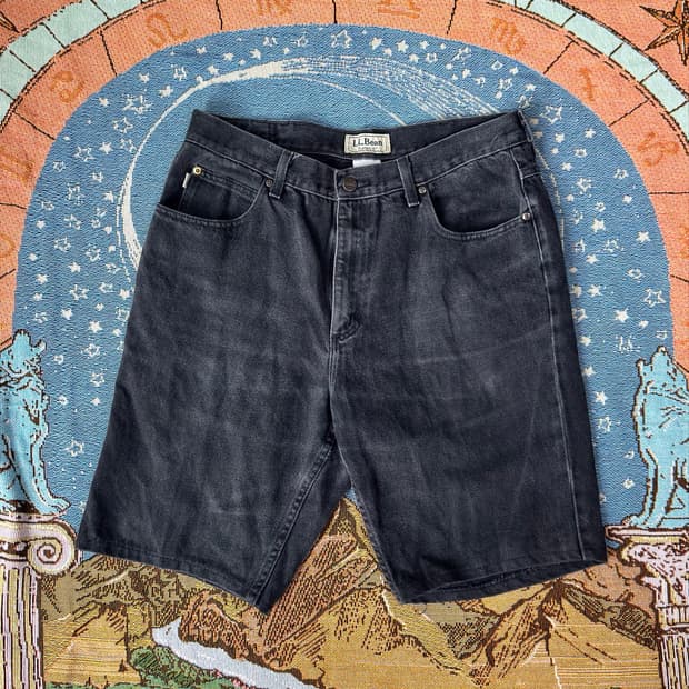 L.L.Bean 클래식핏 블랙 데님 하프팬츠 (34)