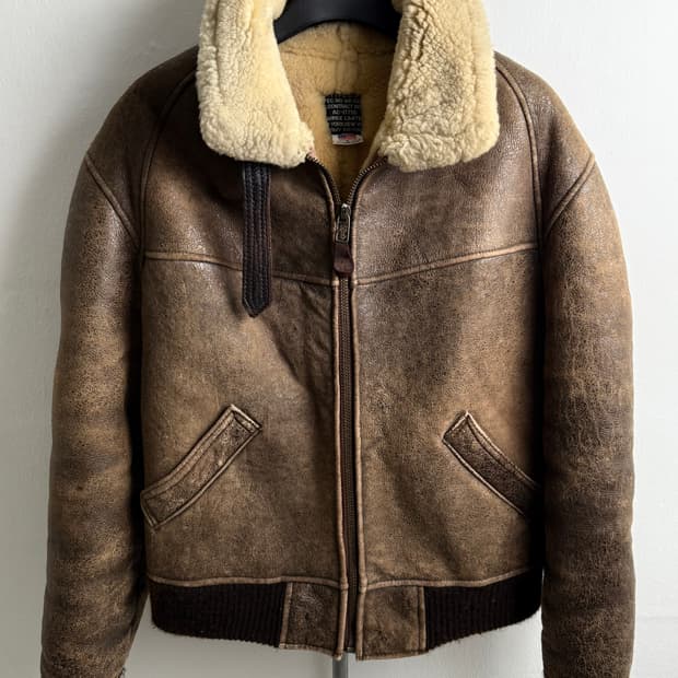 90S AVIREX SHEEPSKIN B-6 LEATHER JACKET