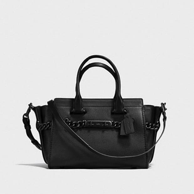 COACH 코치 스웨거 미듐 여성 크로스백 토트백 가방 블랙
