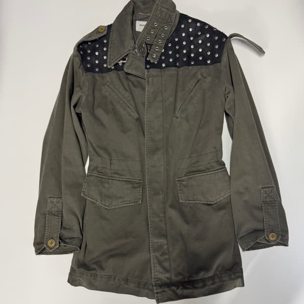 정품!! 여성 생로랑 양가죽 밀리터리 야상 자켓S