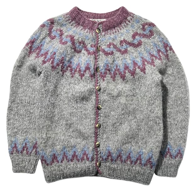 DavidGrains 90’s 코위찬 노르딕패턴 라운드넥 핸드니트 가디건