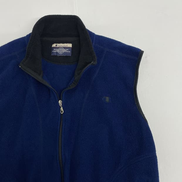 [챔피온] 네이비 집업 조끼