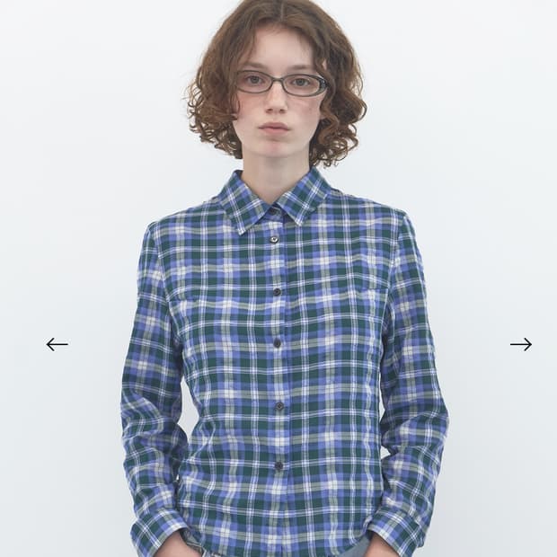 엔조블루스 위티 체크 셔츠 (Blue Green)