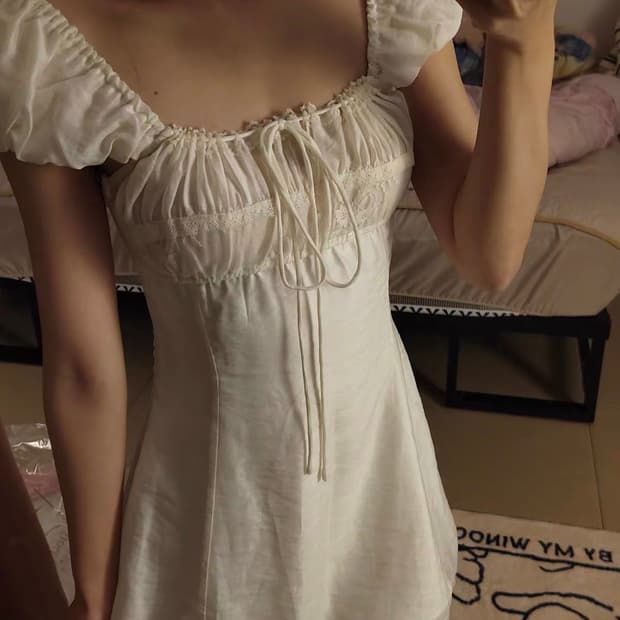 모리 퍼프 반팔 원피스