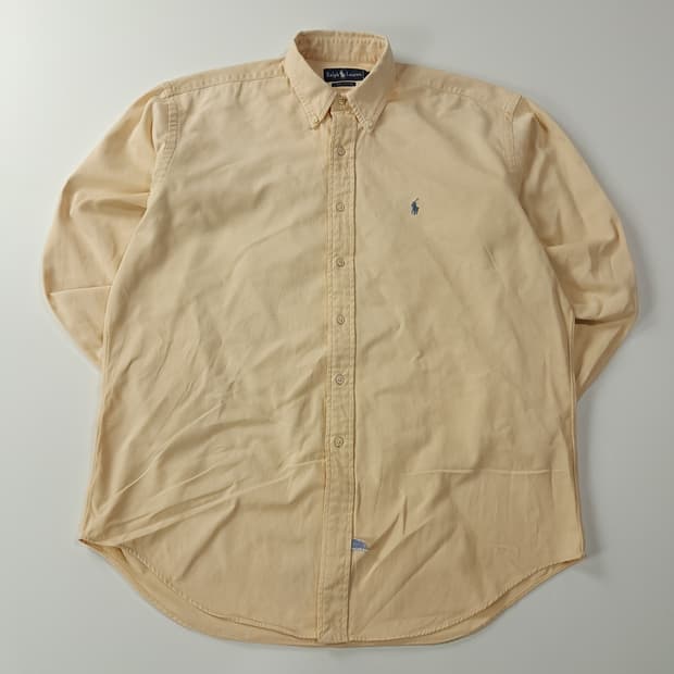 CJ978 L 폴로 90s 워시드 옐로우 셔츠 남방